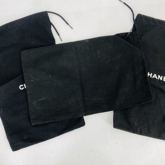 3 - Chanel Black Drawstring Dust Bags Dustcovers Size 12x8\